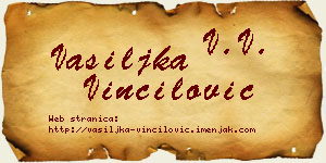 Vasiljka Vinčilović vizit kartica